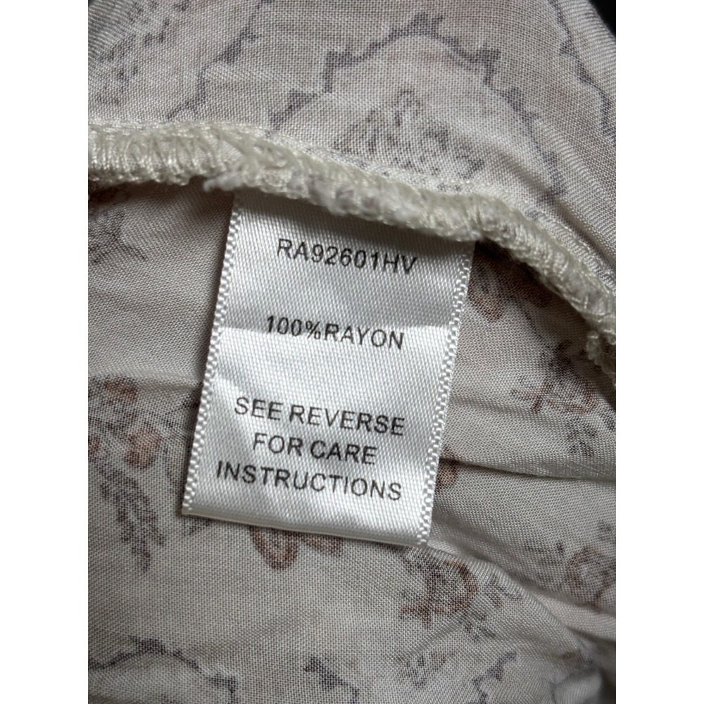 VICI Carmella Strapless Smocked Jumpsuit Large Cream Floral Wide Leg Boho - Picture 9 of 10